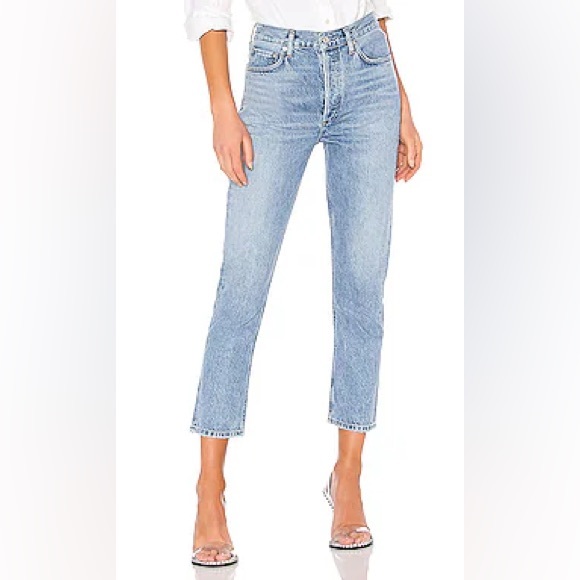 AGOLDE Riley High Rise Straight Crop in
Blur from Revolve - Picture 7 of 12